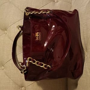 Coach large patent leather purse